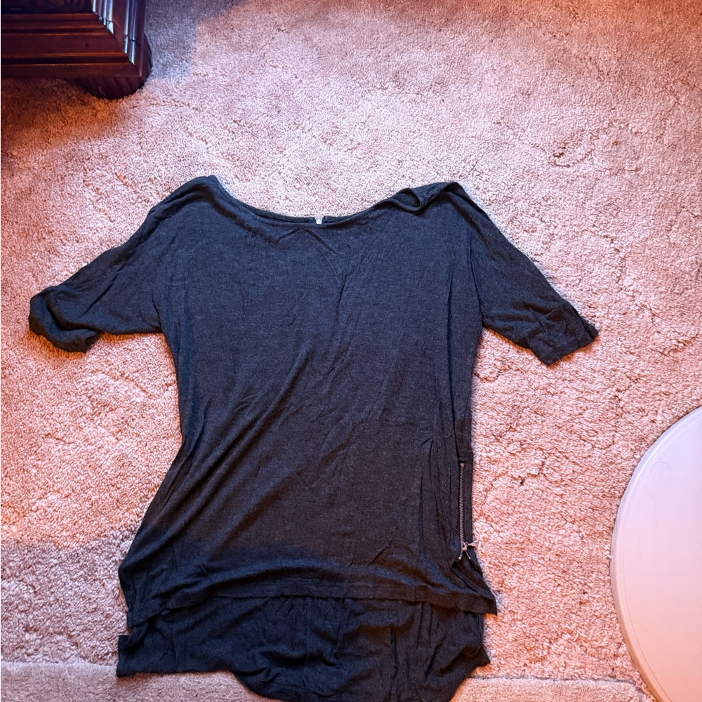 Zenana Outfitters Charcoal Short Sleeve Top